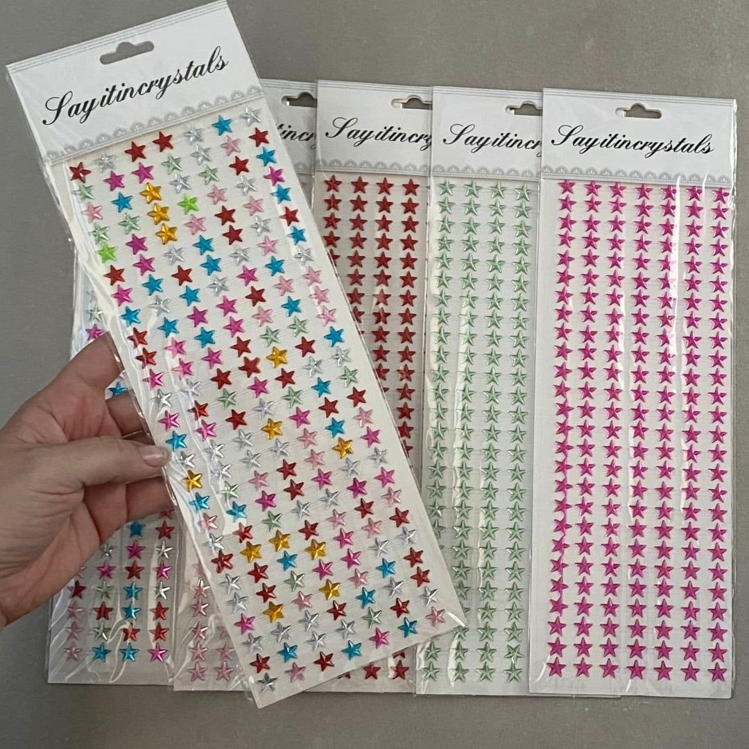 Varia&ccedil;&atilde;o de cor da cartela strass estrela G para escolha no atendimento