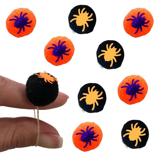 01 pom pom aranha halloween 10 un