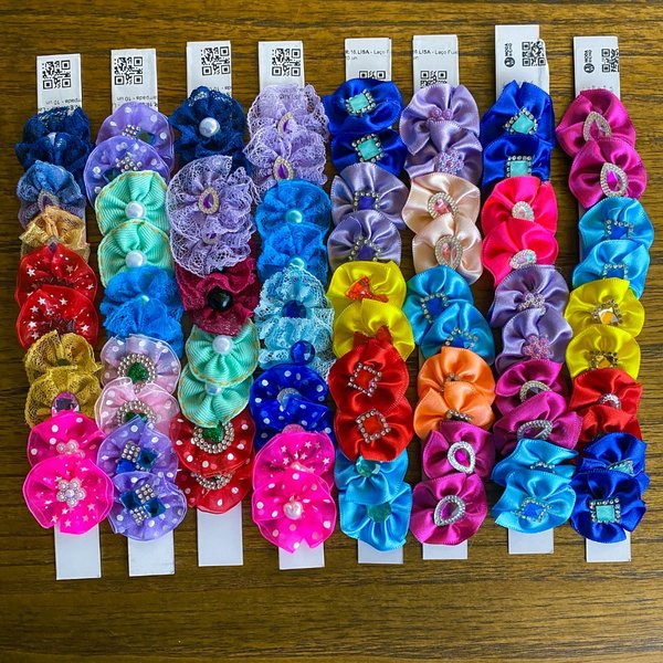 01 laco fuxico m banho e tosa 10 50 ou 100 un