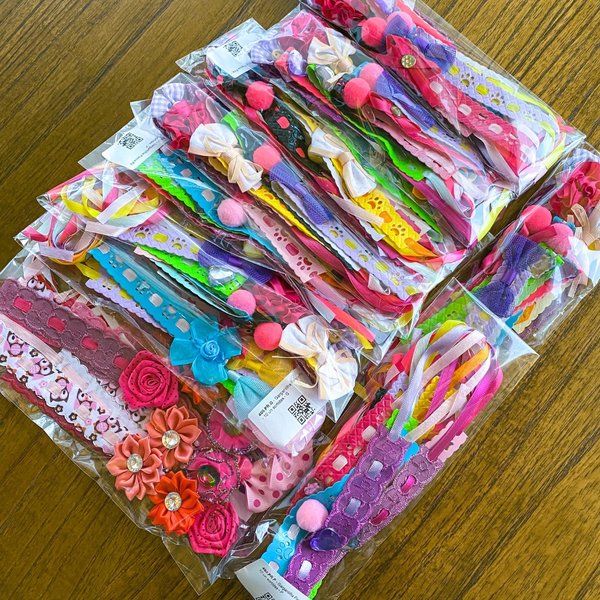 02 kit gargantilha passa fita tamanhos sortidos 100 un