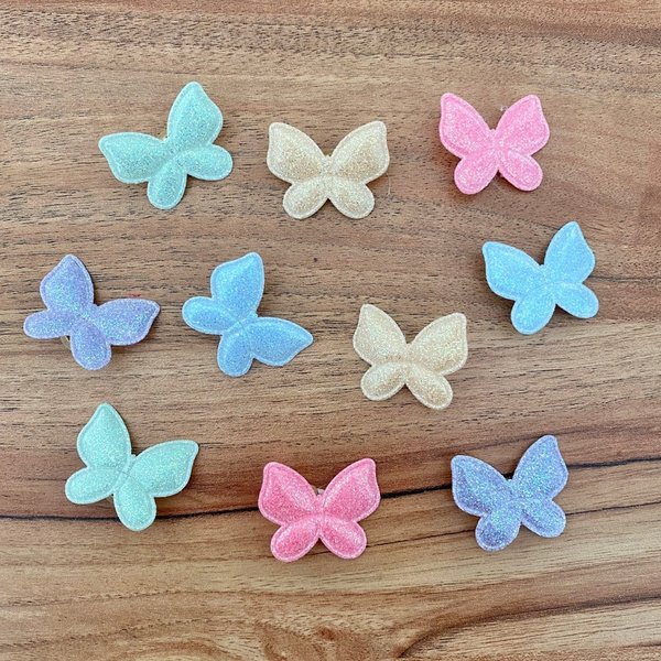 01 lacinho coracao veludo gliter 10 un sortidas