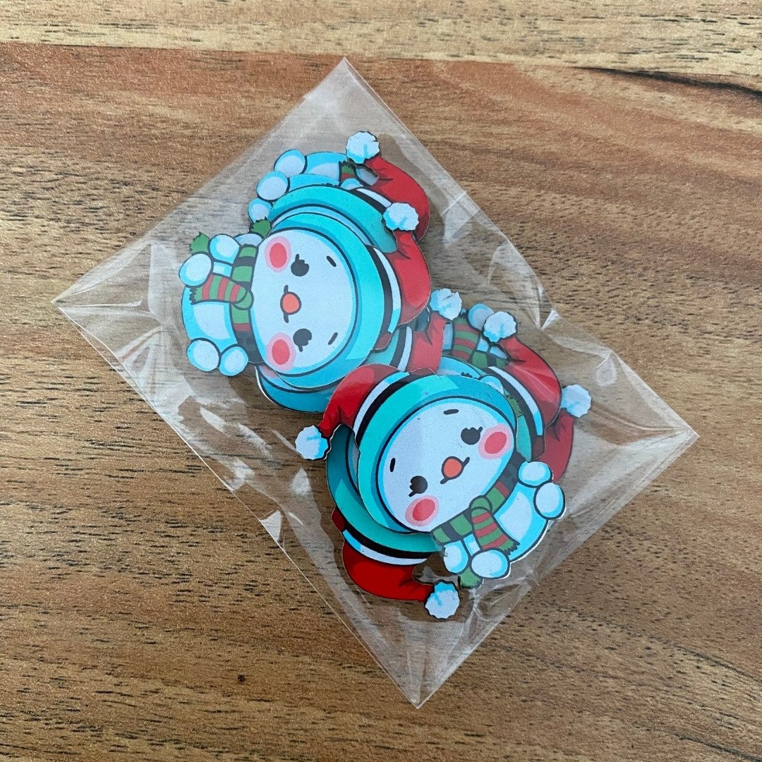01 adesivo paper natal boneco fofo neve 10 un