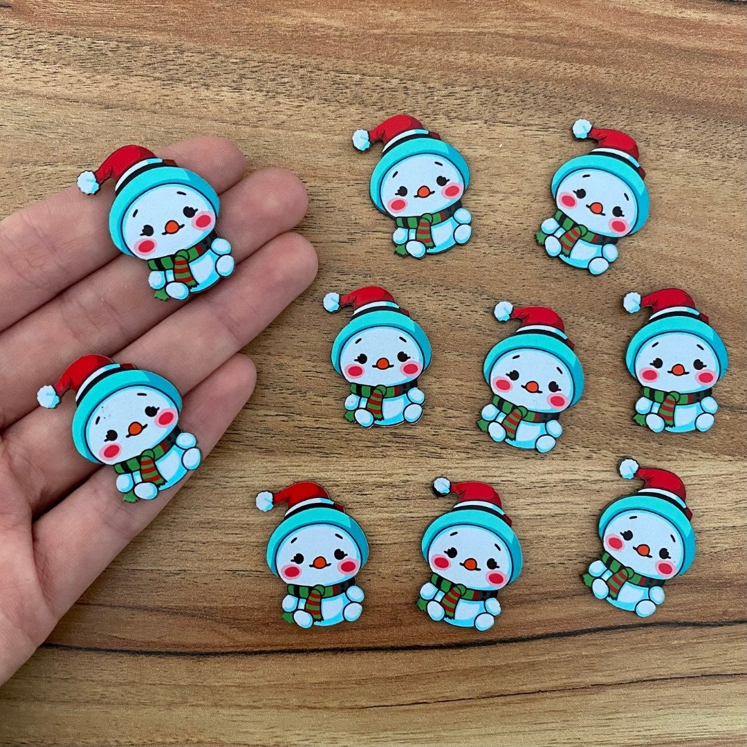 02 adesivo paper natal boneco fofo neve 10 un