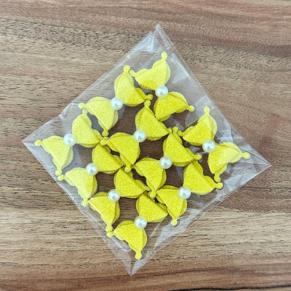 09 adesivo pet premium lacinho duplo amarelo 10 un