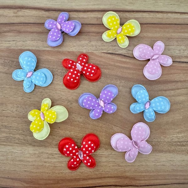 05 lacinho flor tecido p 30 un sortidas