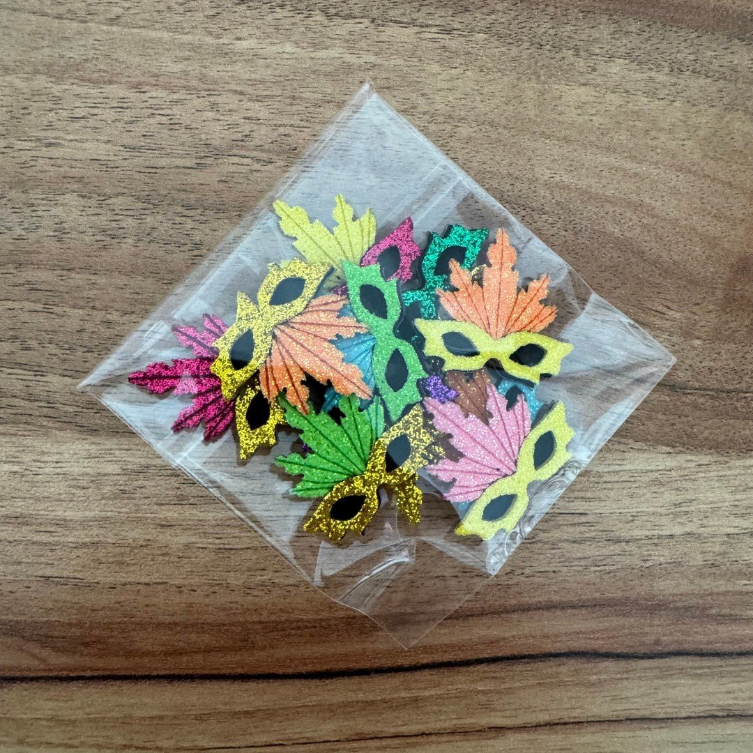 01 adesivo eva carnaval mascara penas 10 un sortidas