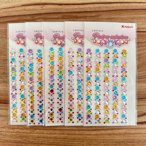 01 cartela adesiva m flor e quadrados coloridos 1 unidade