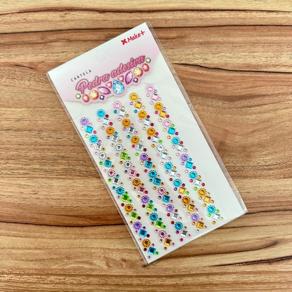 03 cartela adesiva m flor e quadrados coloridos 1 unidade