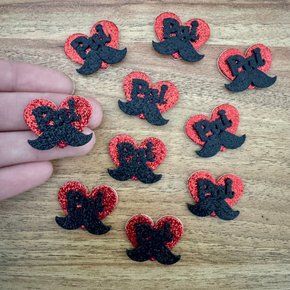 02 adesivo eva coracao pai bigode 10 un sortidas