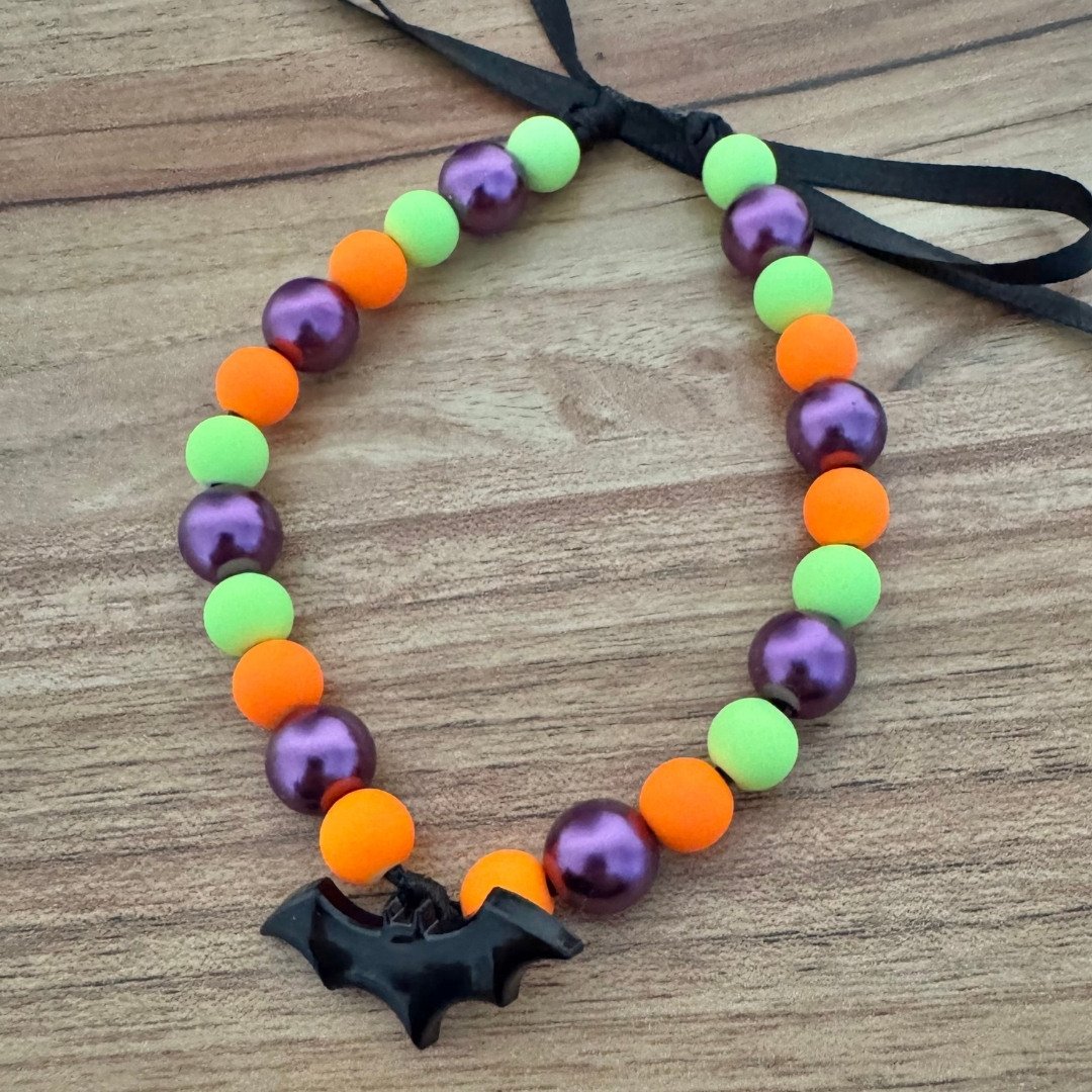 01 colar de perolas p m halloween morcego 1 un