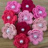 03 flor croche artesanal 10 un escolha a cor