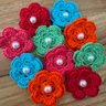 10 flor croche artesanal 10 un escolha a cor
