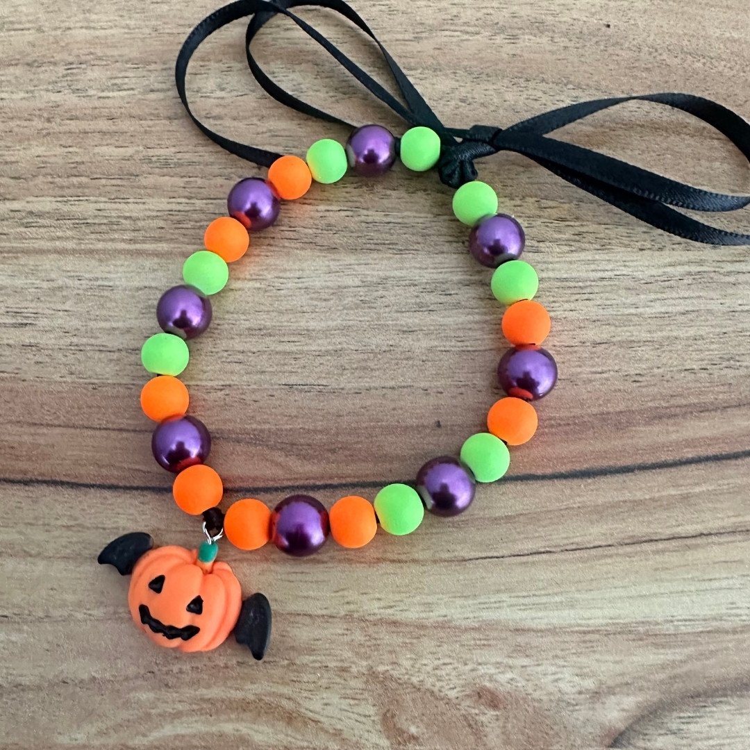 11 colar de perolas halloween fantasma preto e roxo 1 un