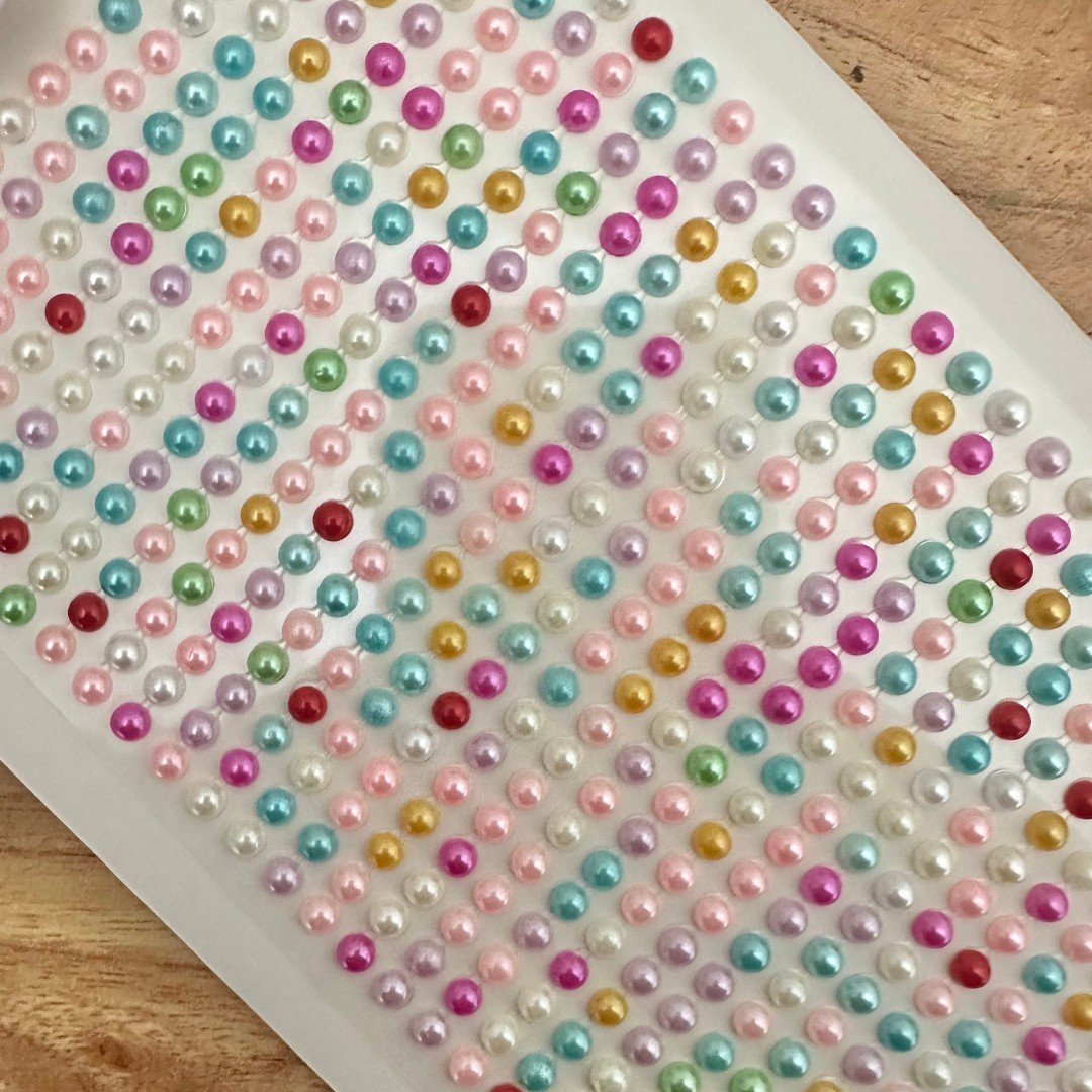 09 cartela adesiva m perola 4mm escolha a cor colorido