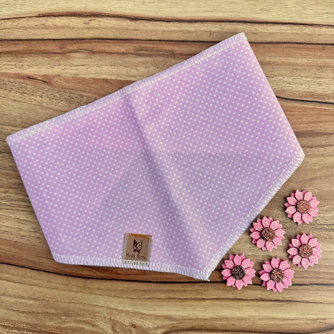 01 off kit pet bandana e laco rosa claro poa 20 un p ao gg m