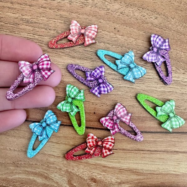 02 adesivo tic tac acrilico lacinho xadrez 10 un