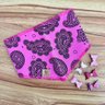 01 kit pet bandana e adesivo tribal rosa lacinho 20 un p m ou g p