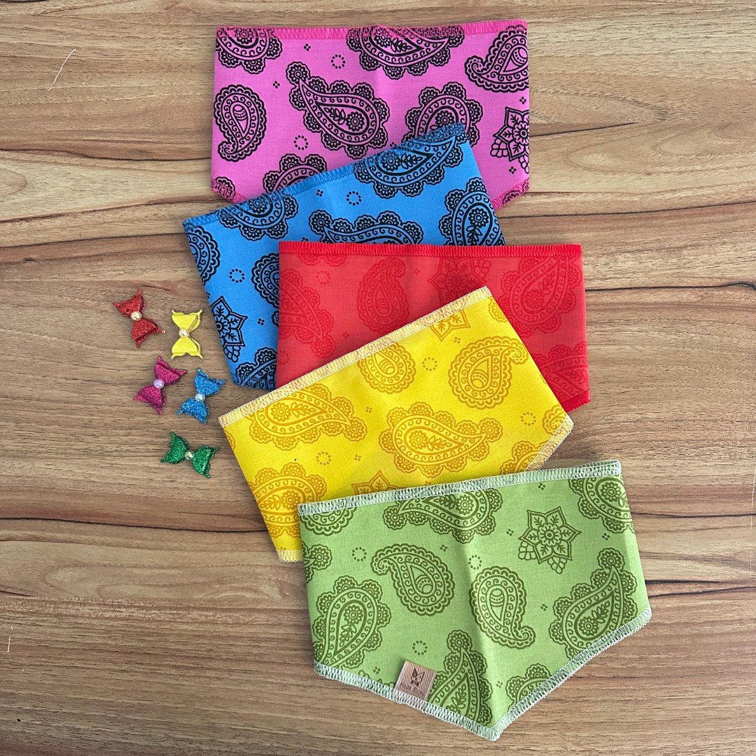 02 kit pet bandana e adesivo tribal mix lacinho 20 un p m ou g