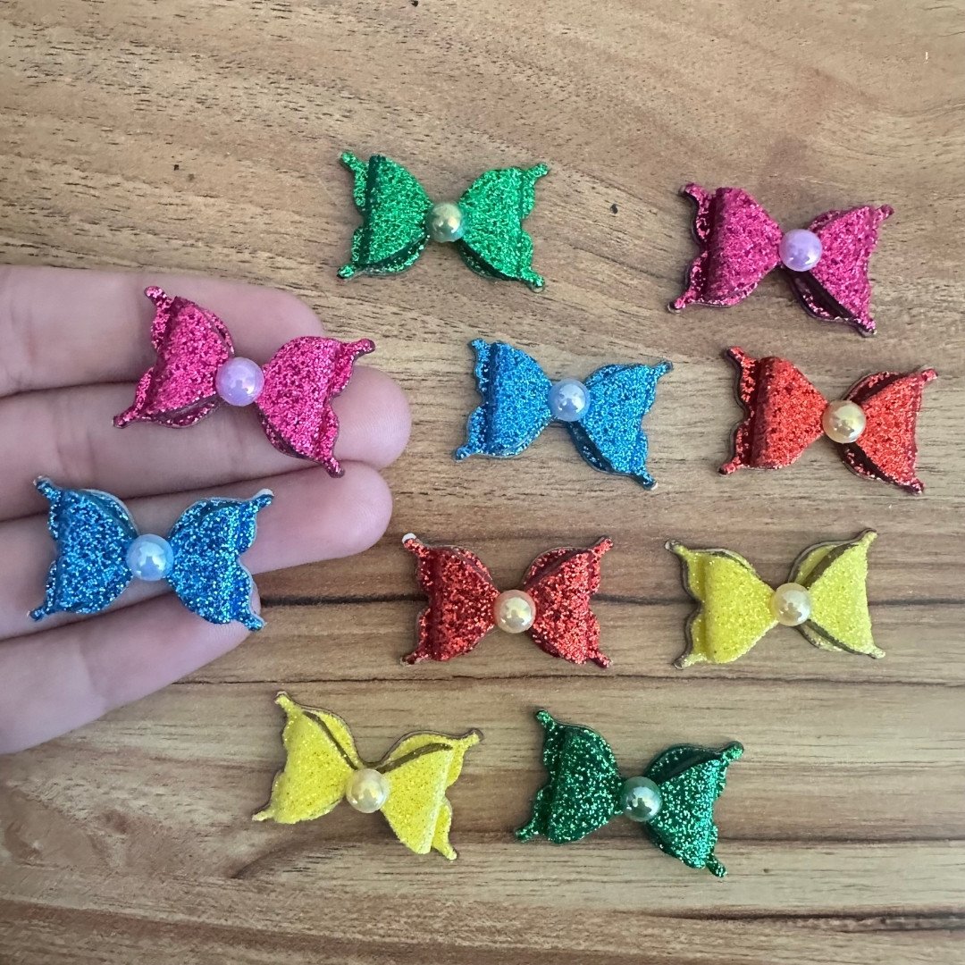 02 adesivo pet premium lacinho duplo cores mix 10 un