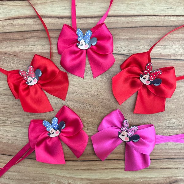 12 gargantilha laco m acrilico minnie lado 10 un