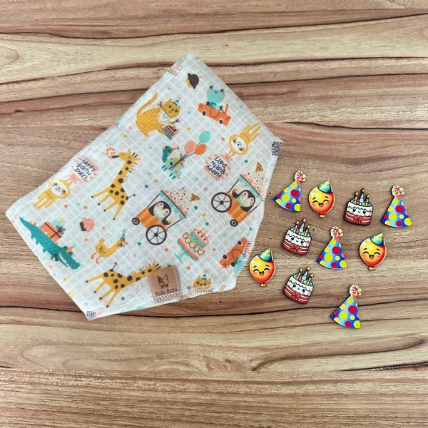 01 kit pet bandana e adesivo feliz aniversario 20 un p m ou g p