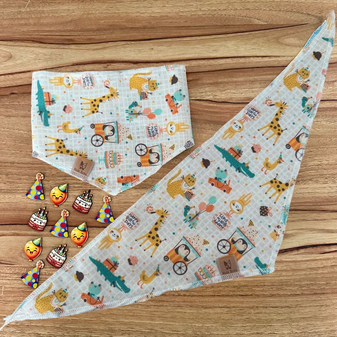 02 kit pet bandana e adesivo feliz aniversario 20 un p m ou g p