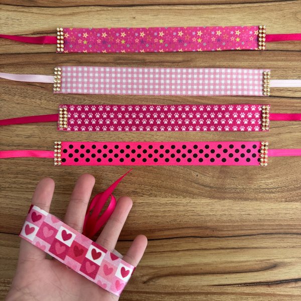 10 gargantilha m tons de rosa 10 un sortidas