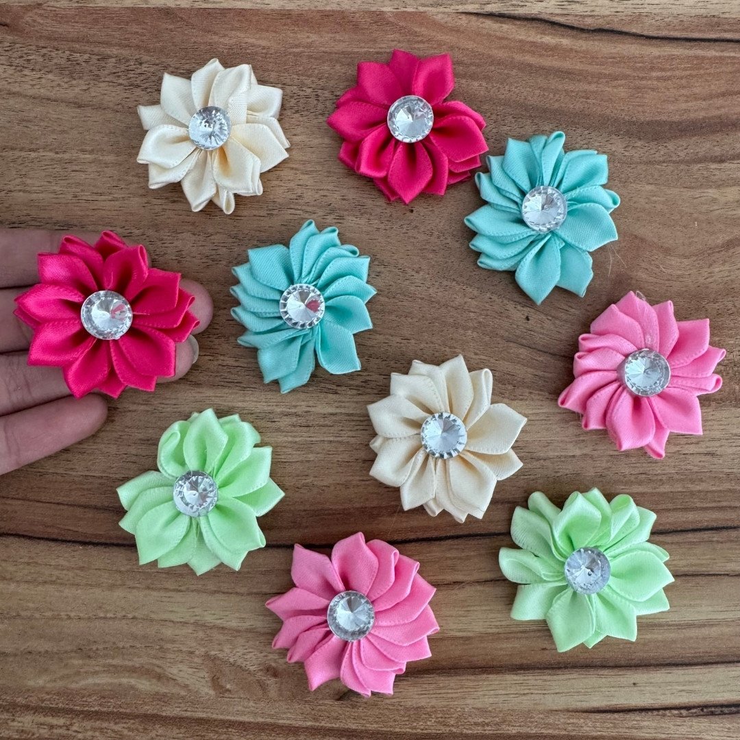 04 laco flor petala m 10 un elastico ou adesivo adesivo