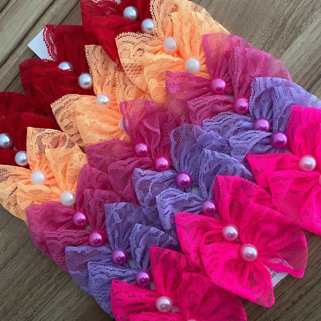 02 laco g em renda banho e tosa 10 50 ou 100 un