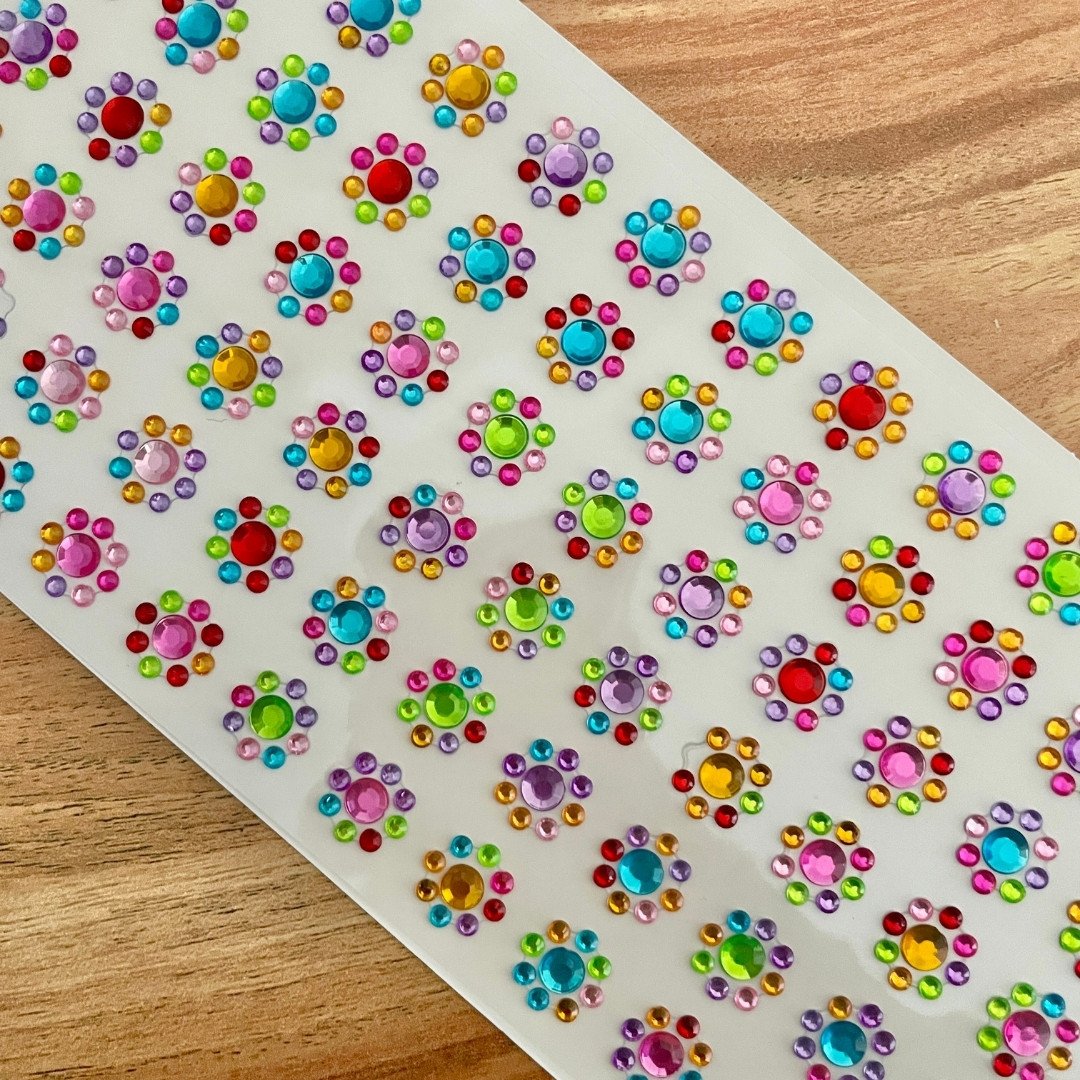 02 cartela adesiva g flor strass cristal 13mm verde bandeira