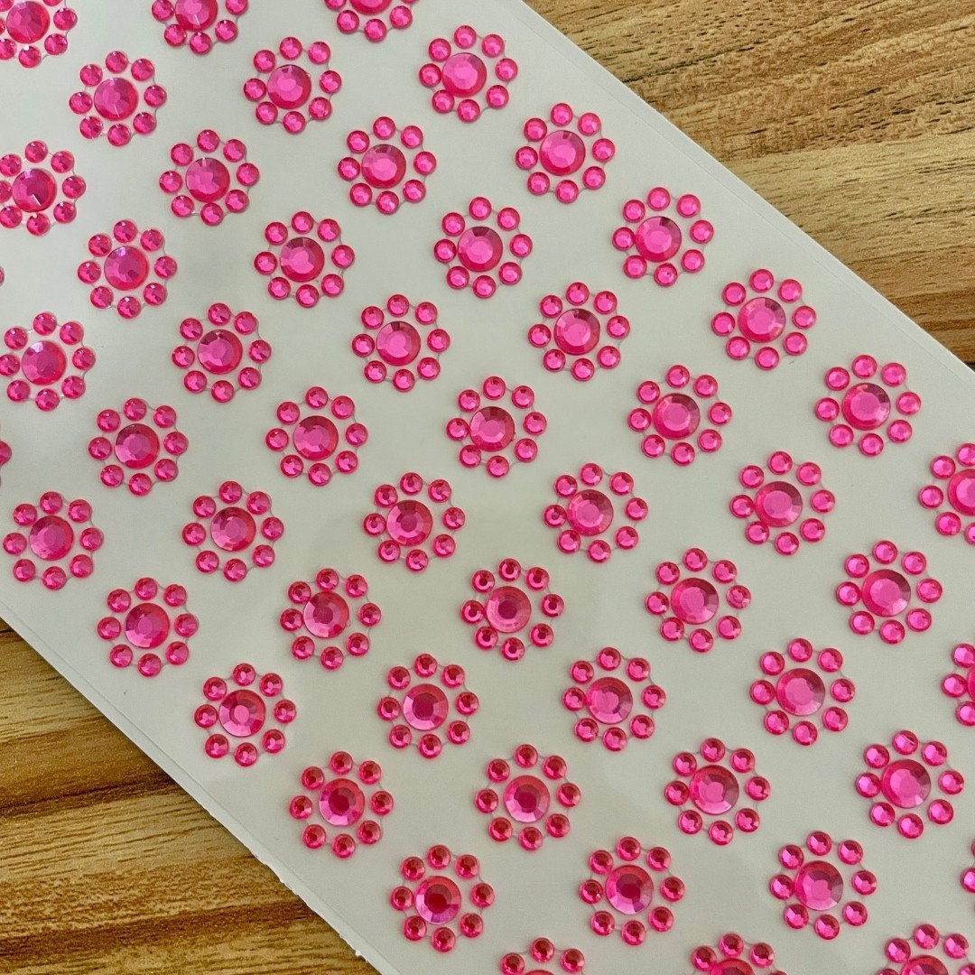 07 cartela adesiva g flor strass cristal 13mm verde bandeira