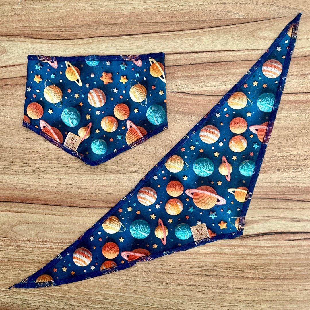 01 bandana pet azul escuro planetas 10 un p m ou g p