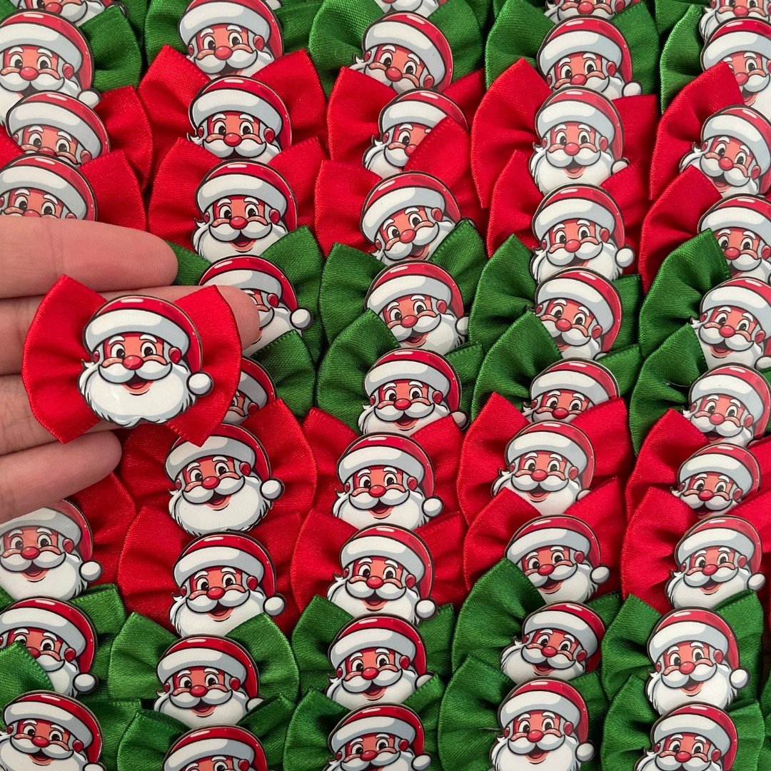 06 gargantilha laco m acrilico natal 10 un sortidas