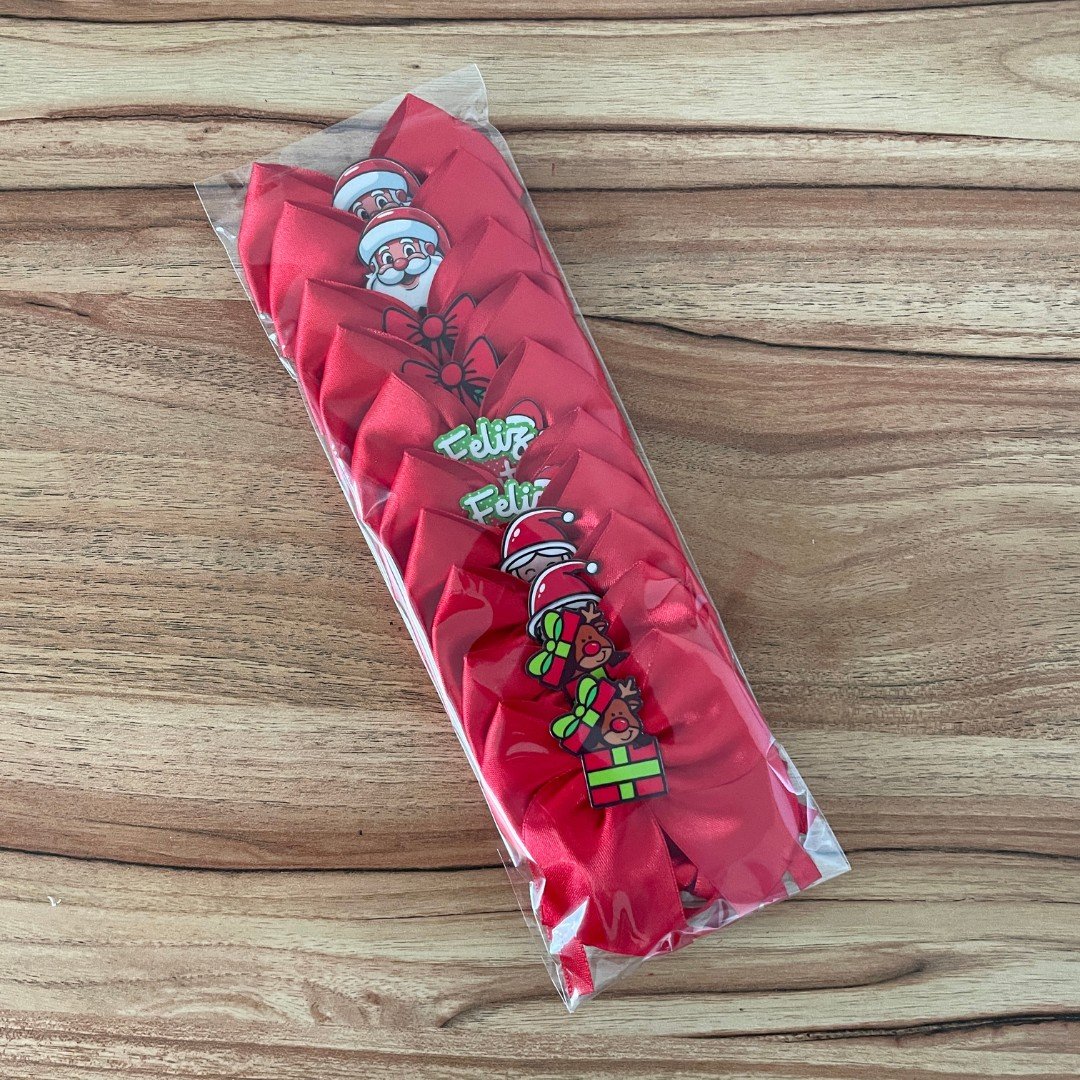 10 gargantilha laco m acrilico natal 10 un sortidas