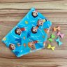 01 kit pet bandana e adesivo laco azul agua kids 20 un p m ou g p