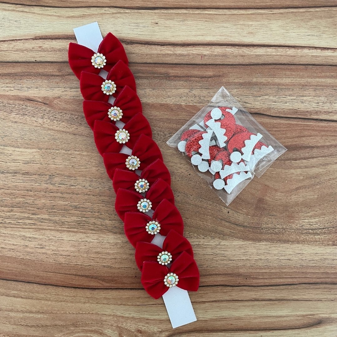 01 kit natal laco veludo e adesivo paper 20 un