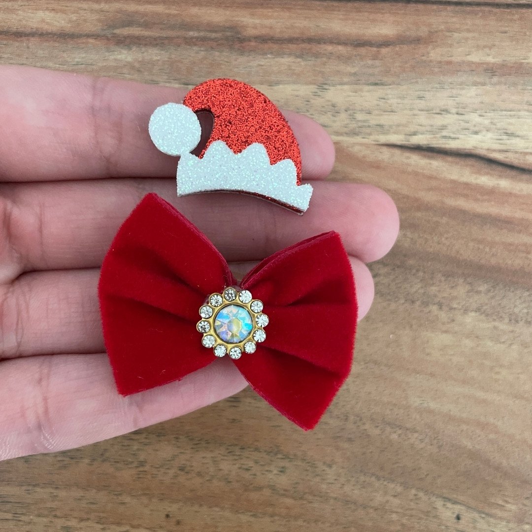 03 kit natal laco veludo e adesivo paper 20 un