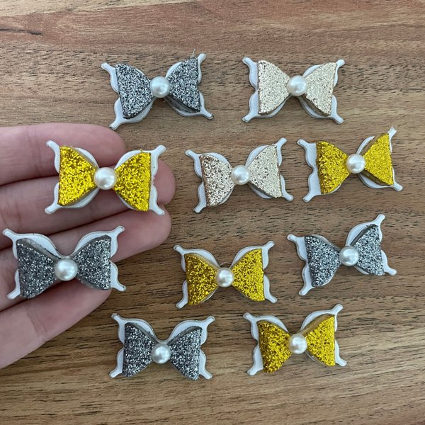 02 adesivo pet premium lacinho duplo rosa bicolor 10 un