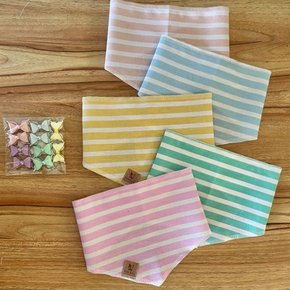 01 kit pet bandana listra e adesivo laco duplo candy 30 un p m g ou gg