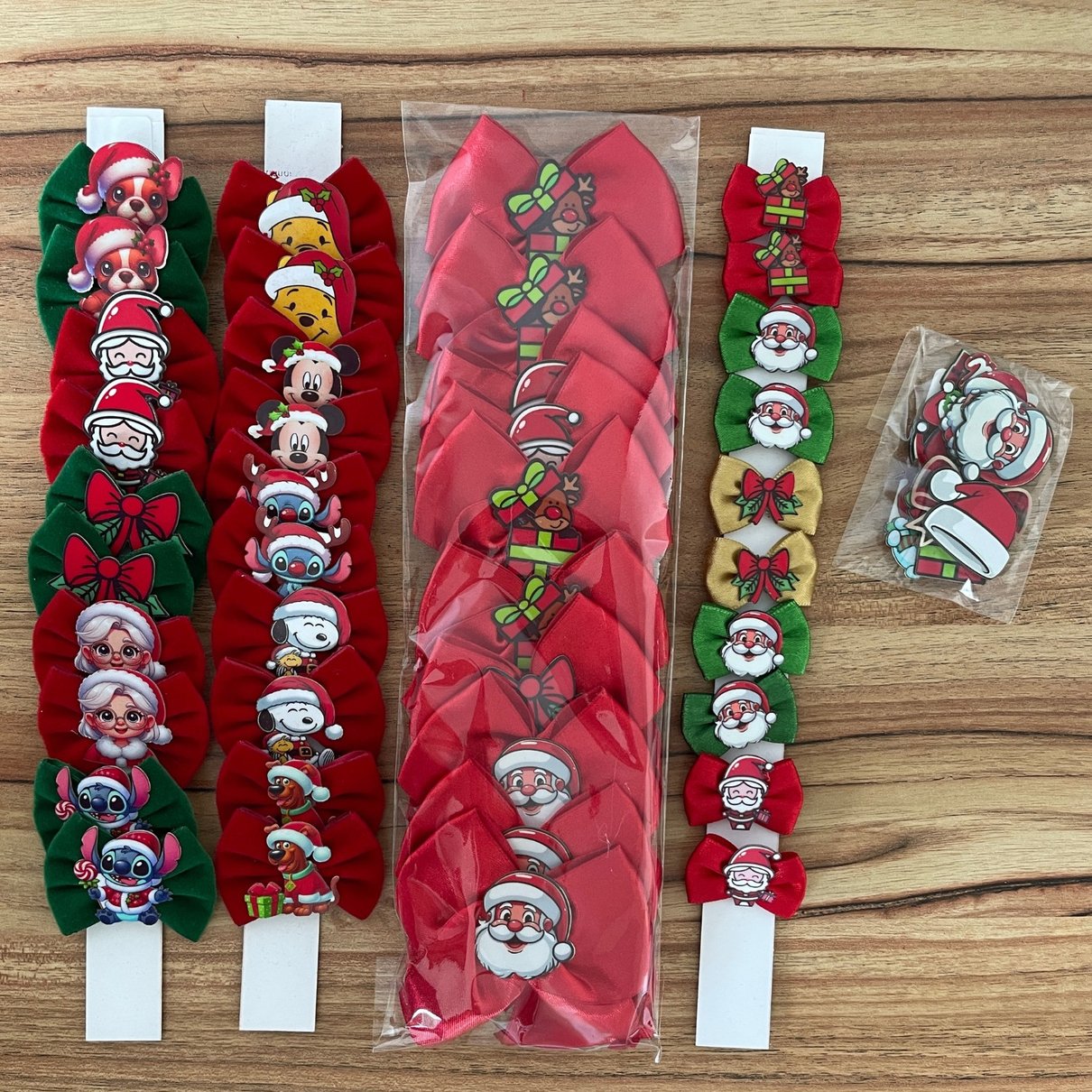 02 kit pet natal lacos e adesivos 50 un sortidas