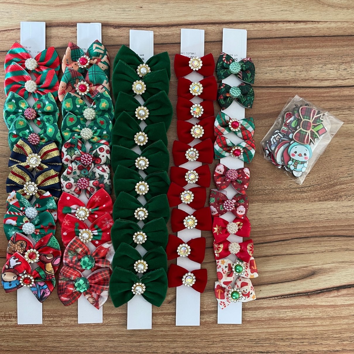 04 kit pet natal lacos e adesivos 50 un sortidas