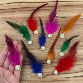 02 lacinho cristal plumas carnaval 10 un sortidas