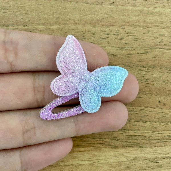 03 adesivo pet premium tic tac borboleta acolchoada gliter 10 un