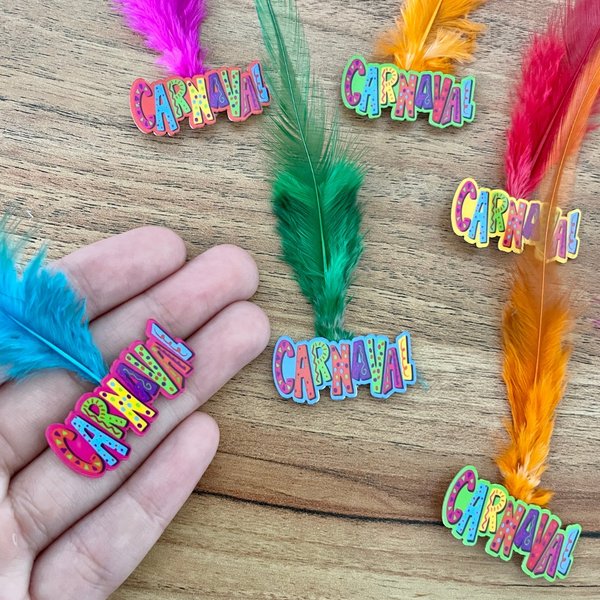 05 adesivo plumas acrilico carnaval 10 un sortidas
