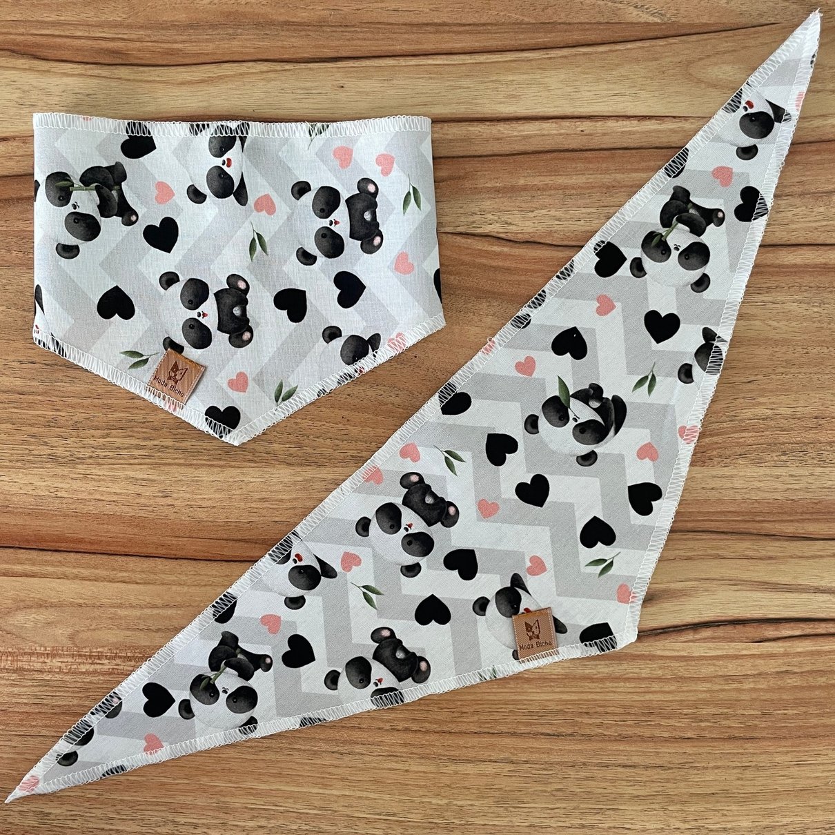 01 bandana pet panda 10 un p m ou g g