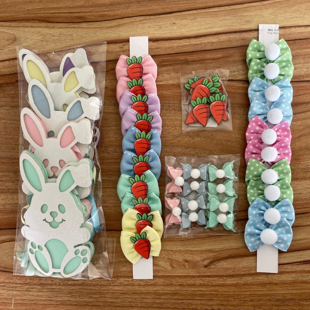 01 kit pet pascoa com bandana 50 un sortidas