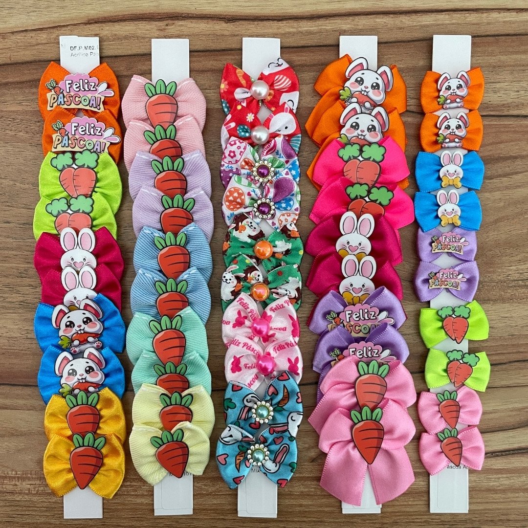 02 kit pet pascoa lacos mix 50 un sortidas
