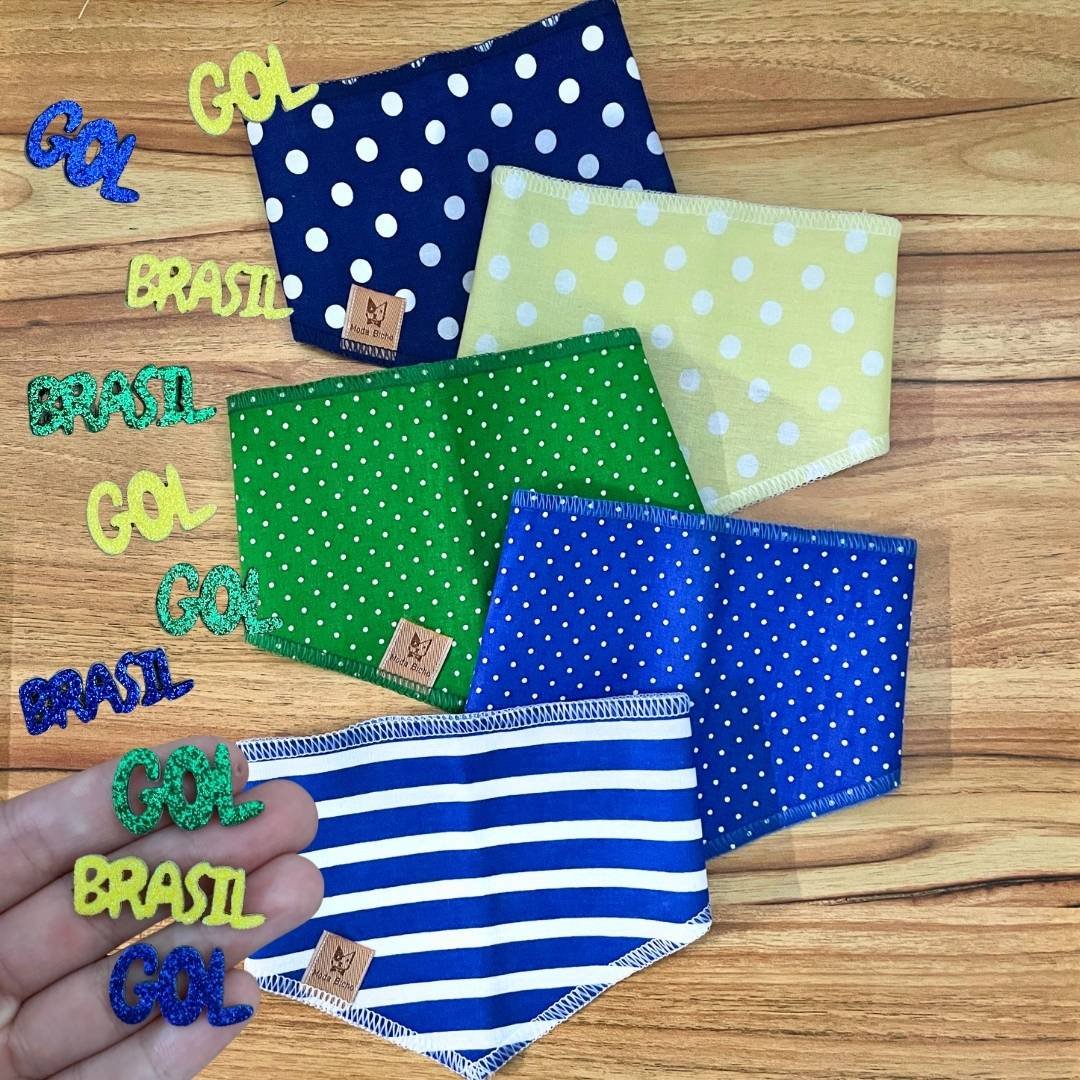 02 kit pet bandana e adesivo brasil copa 40 un p m ou g g
