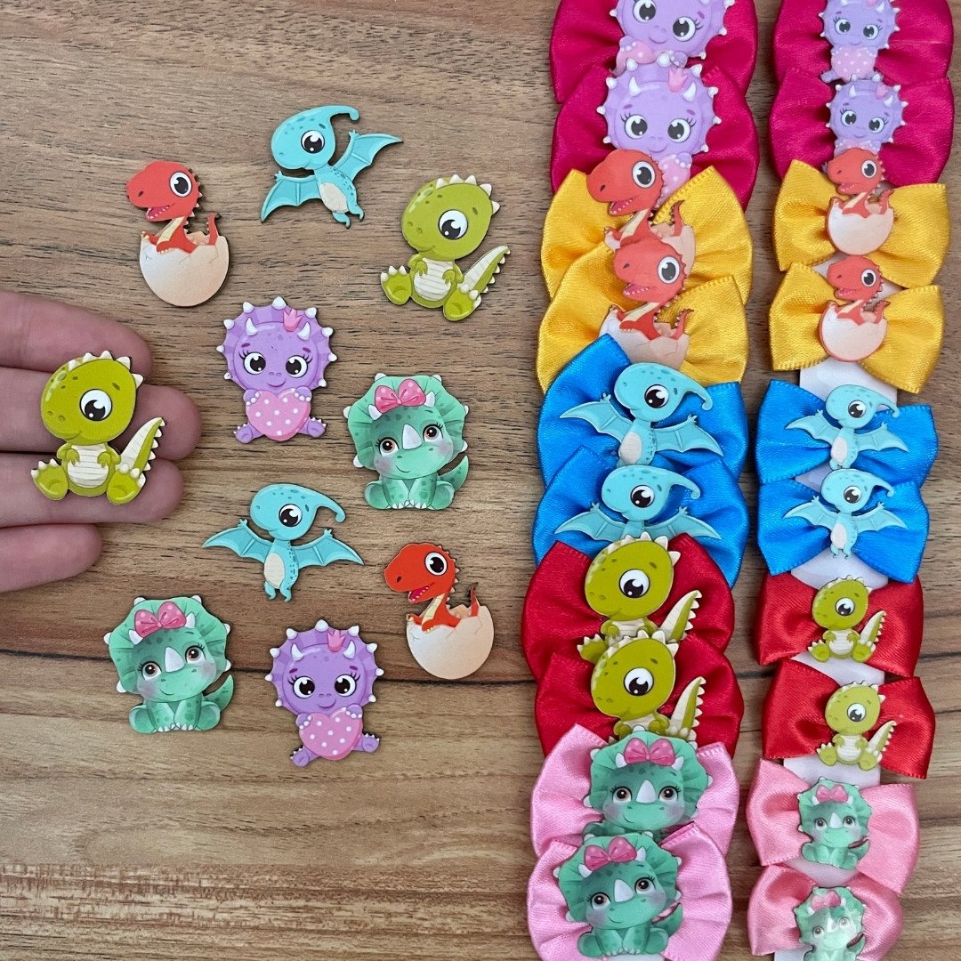 03 kit pet lacos p e m e adesivo dino 30 un