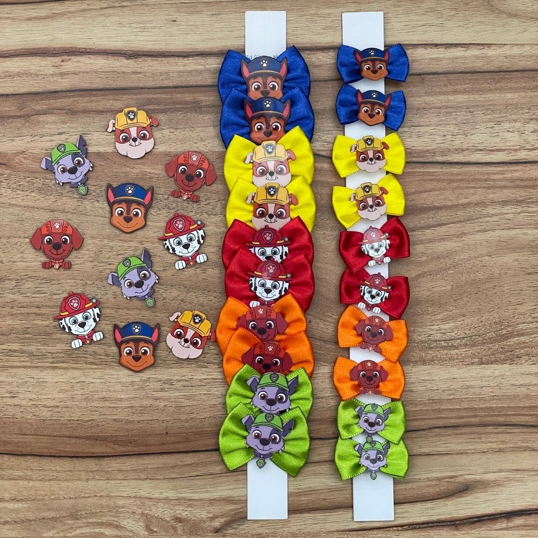 03 kit pet lacos p e m e adesivo patrulha 30 un